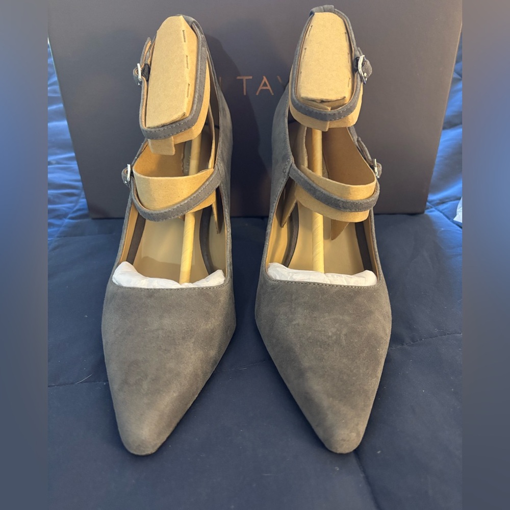 Ann Taylor Charcoal Suede Heels